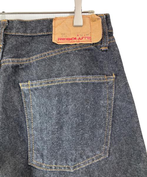 RESOLUTE（リゾルト）RESOLUTE (リゾルト) GB710セルビッジブラックデニムパンツ ブラック サイズ:W34L29の古着・服飾アイテム