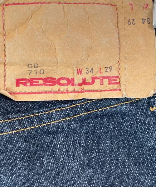 RESOLUTE（リゾルト）RESOLUTE (リゾルト) GB710セルビッジブラックデニムパンツ ブラック サイズ:W34L29の古着・服飾アイテム