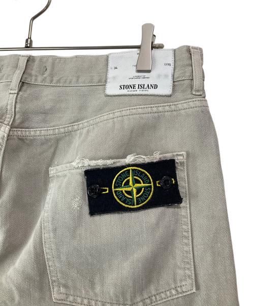 STONE ISLAND（ストーンアイランド）STONE ISLAND (ストーンアイランド) RE-T ワッペン付き5ポケットパンツ グレー サイズ:32/34の古着・服飾アイテム
