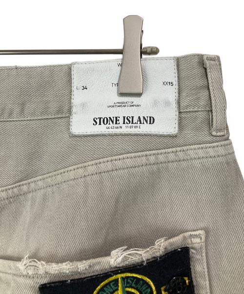 STONE ISLAND（ストーンアイランド）STONE ISLAND (ストーンアイランド) RE-T ワッペン付き5ポケットパンツ グレー サイズ:32/34の古着・服飾アイテム
