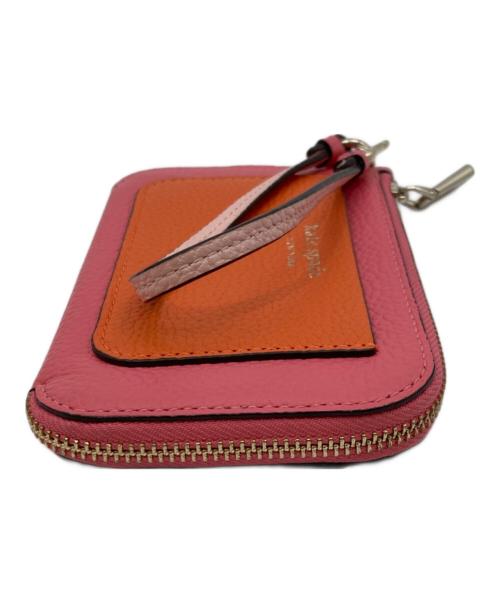 Kate Spade（ケイトスペード）Kate Spade (ケイトスペード) アヴァ カラーブロックド コイン カード ケース リスレット ピンク×オレンジの古着・服飾アイテム