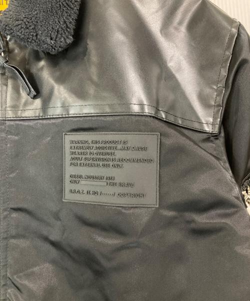 DIESEL（ディーゼル）DIESEL (ディーゼル) MA-1 W-FEDOVIK GIACCA ブルゾンジャケット ブラック サイズ:L  未使用品の古着・服飾アイテム