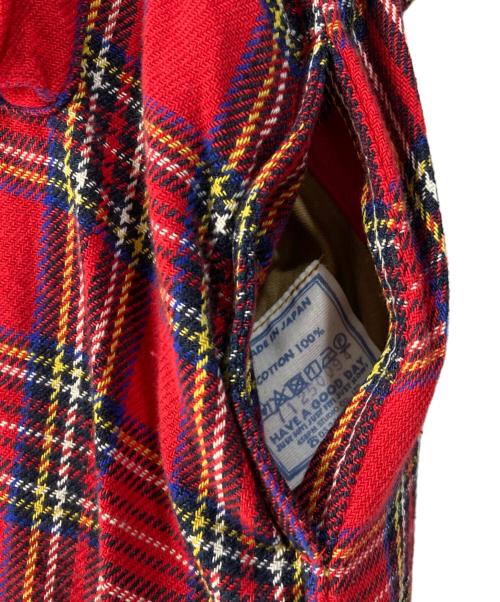 45R（フォーティファイブ・アール）45R (フォーティファイブ・アール) ジンバネルタータンのオンザビーチドレス レッド サイズ:2の古着・服飾アイテム