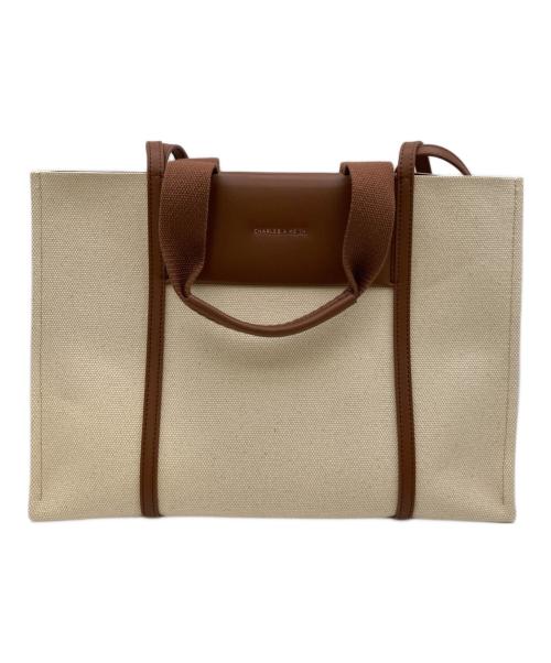 CHARLES & KEITH（チャールズアンドキース）CHARLES & KEITH (チャールズアンドキース) Shalia/シャリア キャンバスダブルハンドルトートバッグ ベージュの古着・服飾アイテム