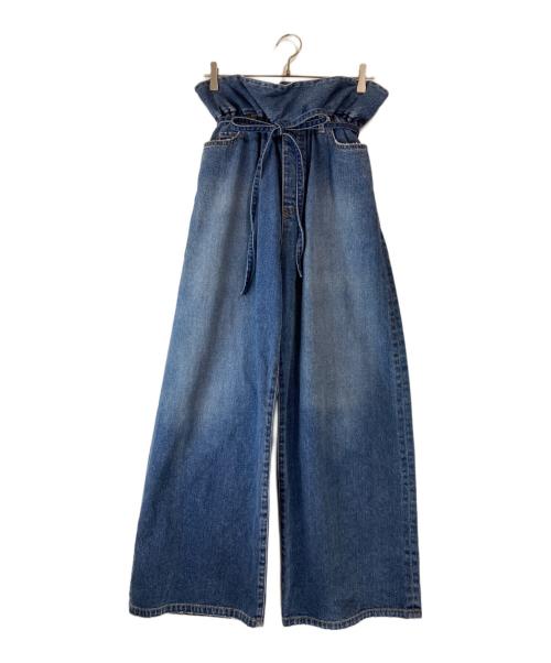 Whim Gazette（ウィムガゼット）Whim Gazette (ウィムガゼット) フリルデニムパンツ インディゴ サイズ:36の古着・服飾アイテム