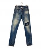 DSQUARED2ディースクエアード）の古着「01ss パッチワークダメージデニムパンツ」｜インディゴ