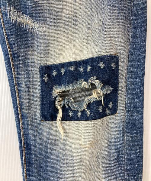 DSQUARED2（ディースクエアード）DSQUARED2 (ディースクエアード) 01ss パッチワークダメージデニムパンツ インディゴ サイズ:28の古着・服飾アイテム
