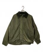 HOUSTONヒューストン）の古着「GARMENT DYE NYLON HUNTING JACKET / ガーメントダイナイロンハンティングジャケット」｜グリーン
