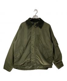 HOUSTON（ヒューストン）の古着「GARMENT DYE NYLON HUNTING JACKET / ガーメントダイナイロンハンティングジャケット」｜グリーン