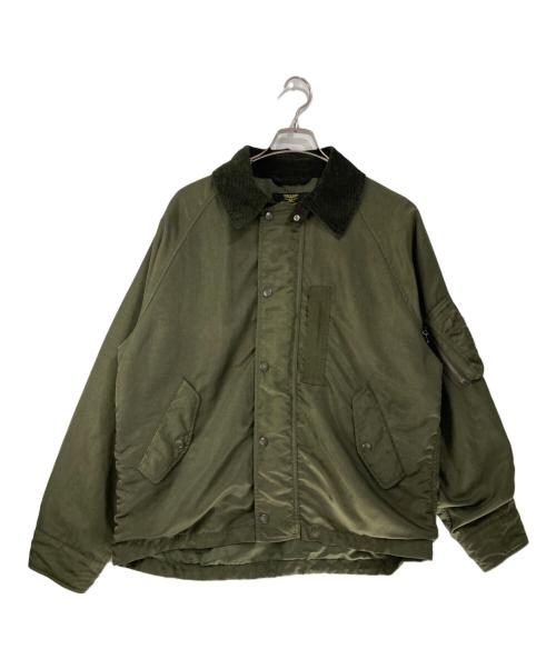 HOUSTON（ヒューストン）HOUSTON (ヒューストン) GARMENT DYE NYLON HUNTING JACKET / ガーメントダイナイロンハンティングジャケット グリーン サイズ:Lの古着・服飾アイテム