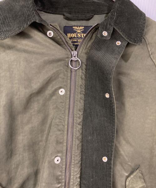 HOUSTON（ヒューストン）HOUSTON (ヒューストン) GARMENT DYE NYLON HUNTING JACKET / ガーメントダイナイロンハンティングジャケット グリーン サイズ:Lの古着・服飾アイテム