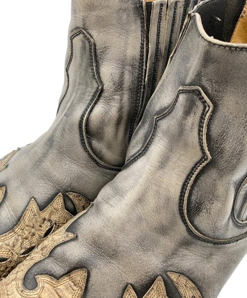 SANCHO BOOTS（サンチョブーツ）SANCHO BOOTS (サンチョブーツ) パイソンウエスタンブーツ グレー×ベージュ サイズ:SIZE 44の古着・服飾アイテム