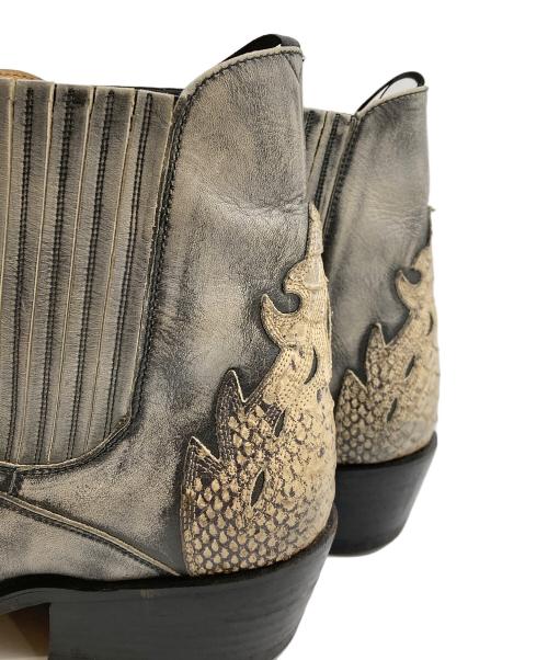 SANCHO BOOTS（サンチョブーツ）SANCHO BOOTS (サンチョブーツ) パイソンウエスタンブーツ グレー×ベージュ サイズ:SIZE 44の古着・服飾アイテム