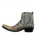 中古・古着 SANCHO BOOTS (サンチョブーツ) パイソンウエスタンブーツ グレー×ベージュ サイズ:SIZE 44：12000円