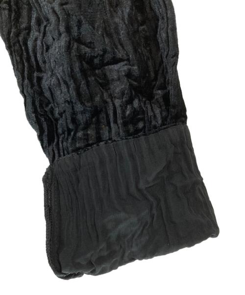 ISSEY MIYAKE（イッセイミヤケ）ISSEY MIYAKE (イッセイミヤケ) 90s ベロア切替クラッシュプリーツワンピース ブラック サイズ:Mの古着・服飾アイテム