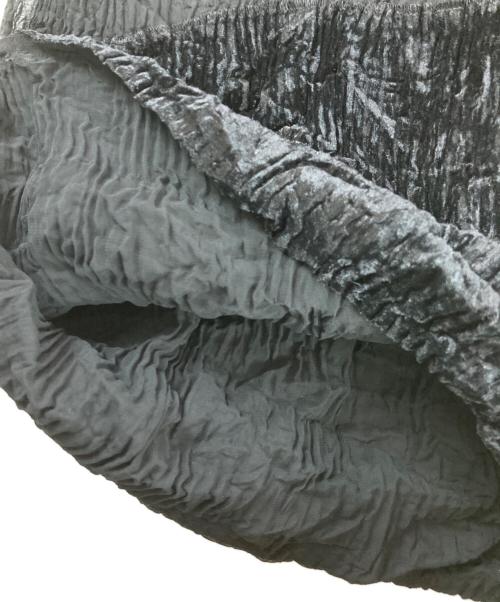ISSEY MIYAKE（イッセイミヤケ）ISSEY MIYAKE (イッセイミヤケ) 90s ベロア切替クラッシュプリーツワンピース ブラック サイズ:Mの古着・服飾アイテム
