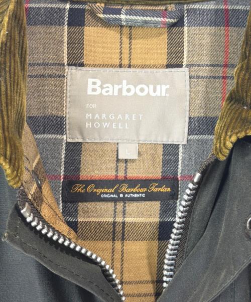 Barbour（バブアー）Barbour (バブアー) MARGARET HOWELL (マーガレットハウエル) SL BORDER/オイルドコート グリーン サイズ:Lの古着・服飾アイテム