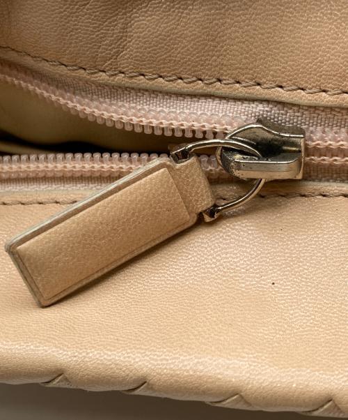 BOTTEGA VENETA（ボッテガベネタ）BOTTEGA VENETA (ボッテガベネタ) イントレチャートハンドバッグ ベージュの古着・服飾アイテム