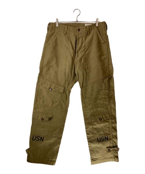freewheelers（フリーホイーラーズ）freewheelers (フリーホイーラーズ) U.S．NAVY DECK TROUSERS” Late 30's～Early 40's カーキ サイズ:34の古着・服飾アイテム