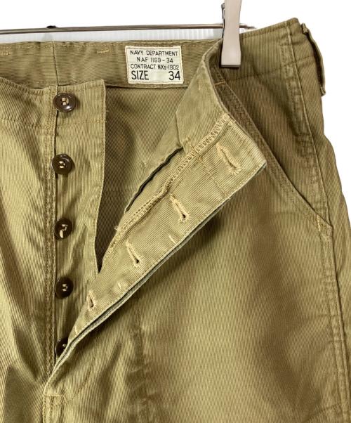 freewheelers（フリーホイーラーズ）freewheelers (フリーホイーラーズ) U.S．NAVY DECK TROUSERS” Late 30's～Early 40's カーキ サイズ:34の古着・服飾アイテム