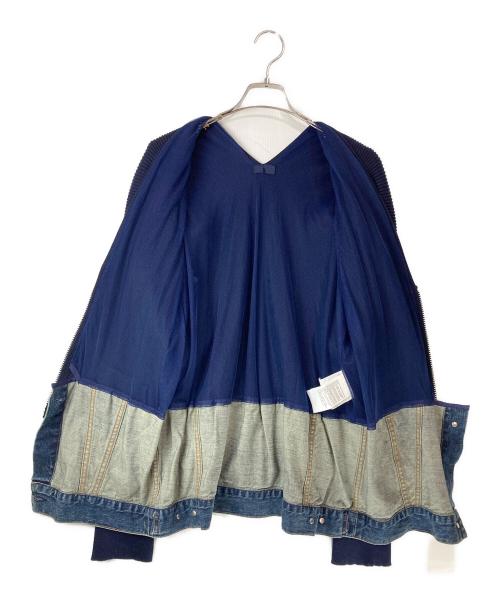 sacai（サカイ）sacai (サカイ) デニムドッキングジップカーディガン ネイビー サイズ:3の古着・服飾アイテム
