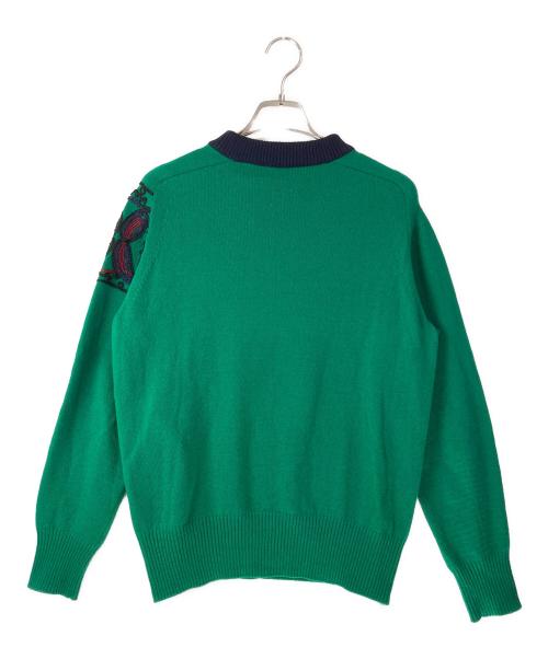 sacai（サカイ）sacai (サカイ) ペイズリーコード刺繍プルオーバーニット グリーン サイズ:１の古着・服飾アイテム