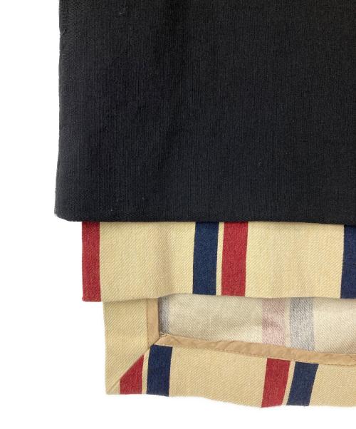 DRIES VAN NOTEN（ドリスヴァンノッテン）DRIES VAN NOTEN (ドリスヴァンノッテン) ストライプレイヤードVネックロングトップス ブラック サイズ:38の古着・服飾アイテム
