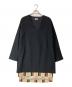 DRIES VAN NOTEN（ドリスヴァンノッテン）の古着「ストライプレイヤードVネックロングトップス」｜ブラック