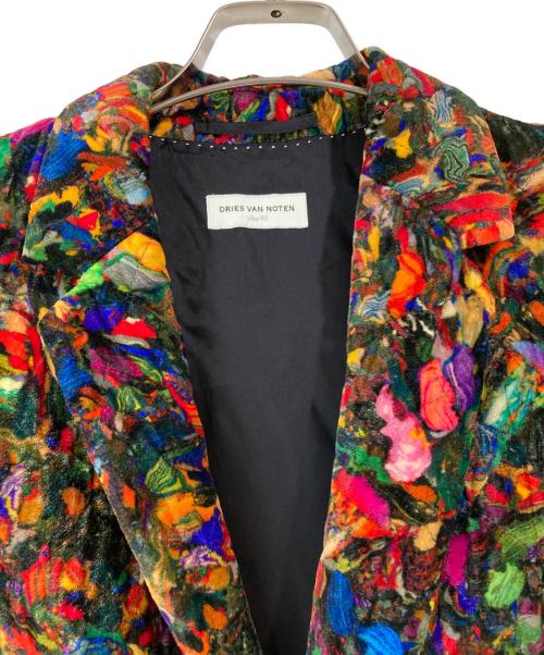 DRIES VAN NOTEN（ドリスヴァンノッテン）DRIES VAN NOTEN (ドリスヴァンノッテン) 17AW総柄ベロアコート マルチカラー サイズ:40の古着・服飾アイテム