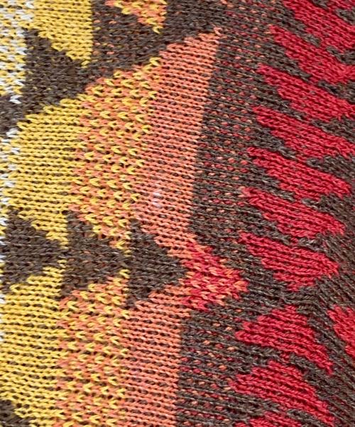POLO RALPH LAUREN（ポロ・ラルフローレン）POLO RALPH LAUREN (ポロ・ラルフローレン) ネイティブ柄ドレープガウンカーディガン レッド サイズ:MLの古着・服飾アイテム