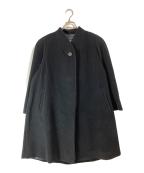 Burberry'sバーバリーズ）の古着「ノーカラアンゴラコート」｜ネイビー