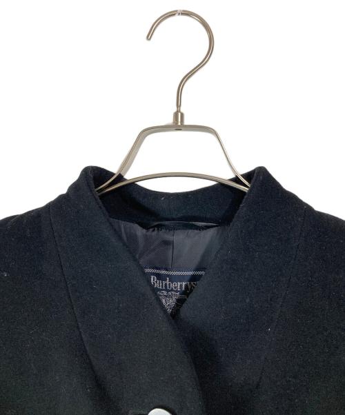 Burberry's（バーバリーズ）Burberry's (バーバリーズ) ノーカラアンゴラコート ネイビー サイズ:SIZE 13の古着・服飾アイテム
