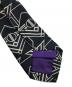 中古・古着 RALPH LAUREN Purple Label (ラルフ ローレン パープル レーベル) 幾何学模様シルクネクタイ ブラック サイズ:不明：8000円