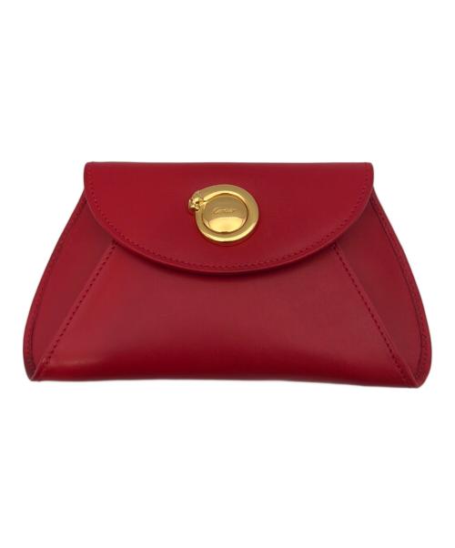 Cartier（カルティエ）Cartier (カルティエ) パンテールボタンレザーケース レッドの古着・服飾アイテム