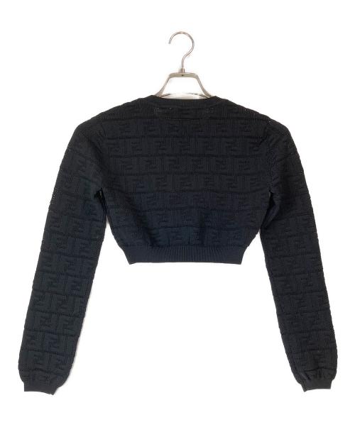 FENDI（フェンディ）FENDI (フェンディ) ズッカ柄クロップドニット ブラック サイズ:36の古着・服飾アイテム