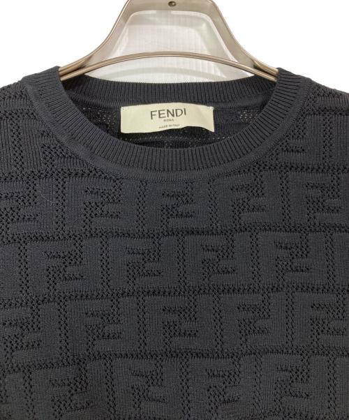 FENDI（フェンディ）FENDI (フェンディ) ズッカ柄クロップドニット ブラック サイズ:36の古着・服飾アイテム