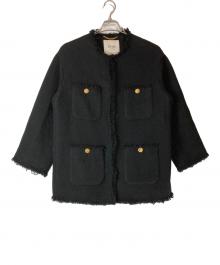 journal standard L'essage（ジャーナルスタンダード レサージュ）の古着「GIOLICAツイード BIGジャケット」｜ブラック