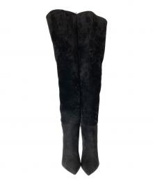 Saint Laurent Paris（サンローランパリ）の古着「スウェードニーハイブーツ」｜ブラック