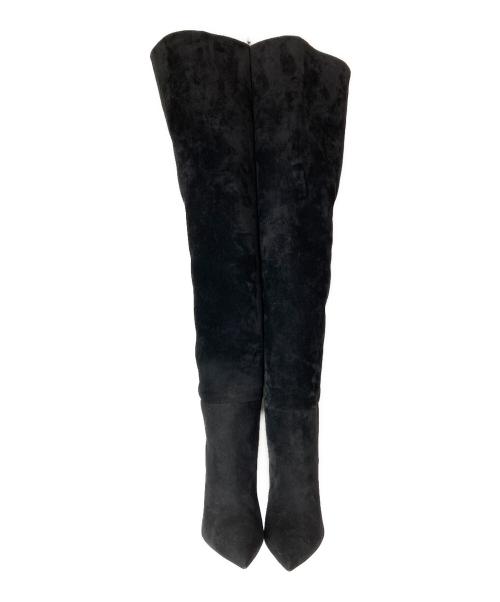 Saint Laurent Paris（サンローランパリ）Saint Laurent Paris (サンローランパリ) スウェードニーハイブーツ ブラック サイズ:36の古着・服飾アイテム