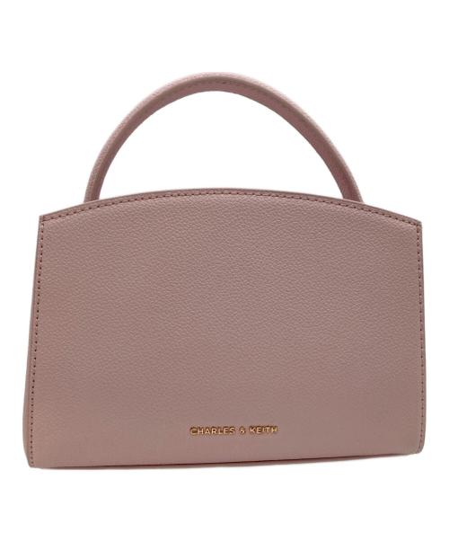 CHARLES & KEITH（チャールズアンドキース）CHARLES & KEITH (チャールズアンドキース) ブリエル クロックエフェクトトップハンドルバッグ ピンクの古着・服飾アイテム