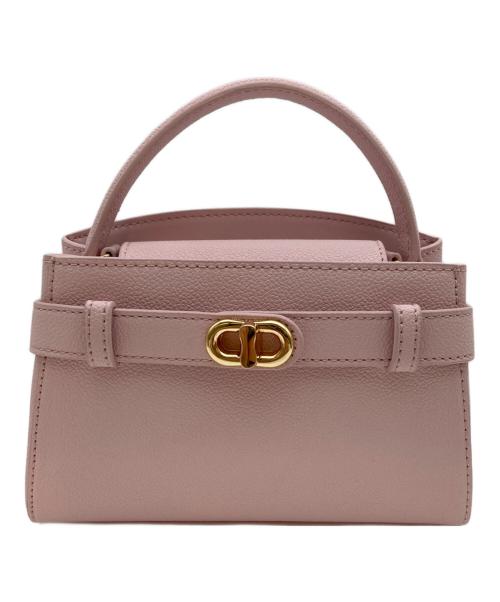 CHARLES & KEITH（チャールズアンドキース）CHARLES & KEITH (チャールズアンドキース) ブリエル クロックエフェクトトップハンドルバッグ ピンクの古着・服飾アイテム