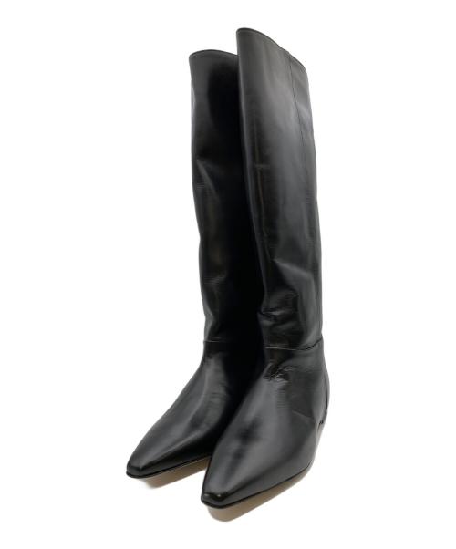 CORSO ROMA 9（コルソローマノーヴェ）CORSO ROMA 9 (コルソローマノーヴェ) ポインテッド ロングブーツ ブラック サイズ:38の古着・服飾アイテム