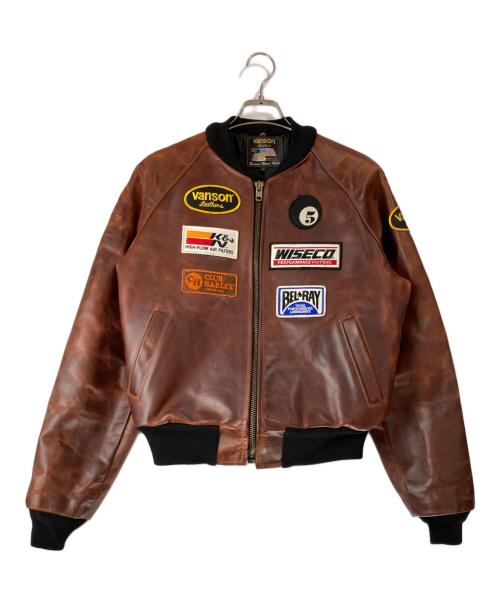 VANSON（バンソン）VANSON (バンソン) RPJ TEAM JACKET ブラウン サイズ:38の古着・服飾アイテム