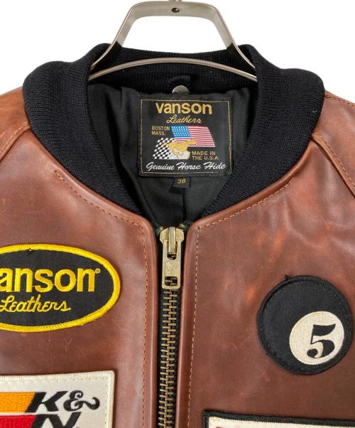 VANSON（バンソン）VANSON (バンソン) RPJ TEAM JACKET ブラウン サイズ:38の古着・服飾アイテム