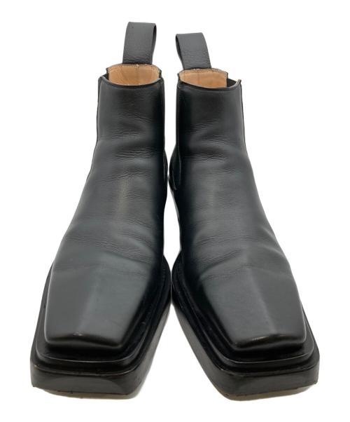 BOTTEGA VENETA（ボッテガベネタ）BOTTEGA VENETA (ボッテガベネタ) THE LEAN スクエアトゥサイドゴアブーツ ブラック サイズ:41の古着・服飾アイテム