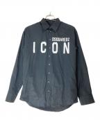 DSQUARED2ディースクエアード）の古着「ICON ロゴプリントシャツ」｜ブラック