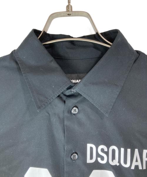DSQUARED2（ディースクエアード）DSQUARED2 (ディースクエアード) ICON ロゴプリントシャツ ブラック サイズ:44の古着・服飾アイテム