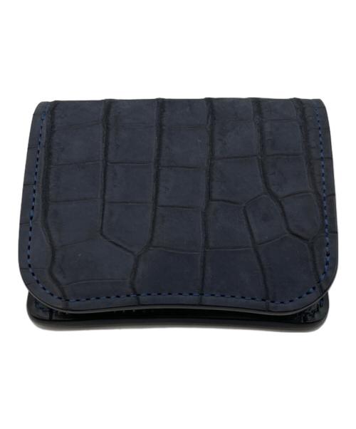 WILDSWANS（ワイルドスワンズ）WILDSWANS (ワイルドスワンズ) PALM V2/クロコウォレット ネイビーの古着・服飾アイテム