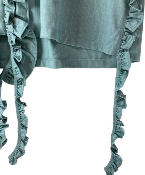 seyto（セイト）seyto (セイト) ロングフリルビッグカラーシャツ エメラルドグリーン サイズ:2の古着・服飾アイテム