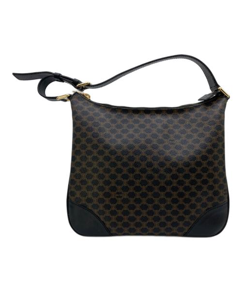 CELINE（セリーヌ）CELINE (セリーヌ) マカダム柄ワンショルダーバッグ ブラック×ベージュの古着・服飾アイテム